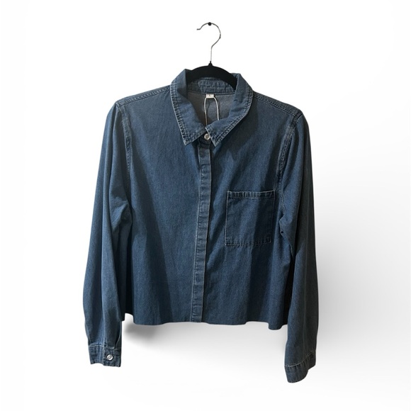 Upcycled Denim top with Johnny Cash Graphic size large - Picture 2 of 3